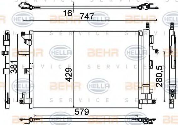 BEHR HELLA SERVICE 8FC351310601 Конденсатор, кондиціонер