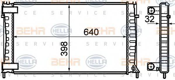 BEHR HELLA SERVICE 8MK376732791 Радіатор, охолодження двигуна