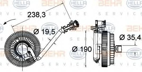 BEHR HELLA SERVICE 8MV376734021 Зчеплення, вентилятор радіатора
