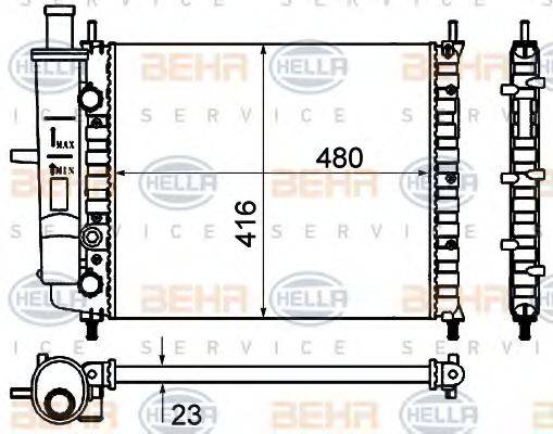 BEHR HELLA SERVICE 8MK376735111 Радіатор, охолодження двигуна