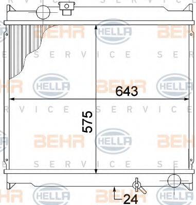 BEHR HELLA SERVICE 8MK376773391 Радіатор, охолодження двигуна