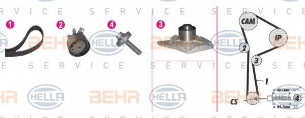 BEHR HELLA SERVICE 8MP376814821 Водяний насос + комплект зубчастого ременя