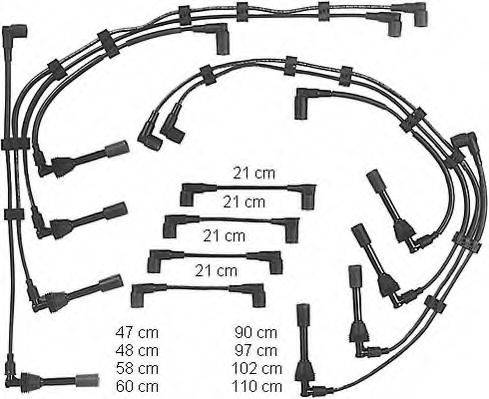 PORSCHE 928 602 040 00 Комплект дротів запалювання