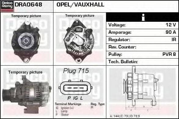 DELCO REMY DRA0648 Генератор