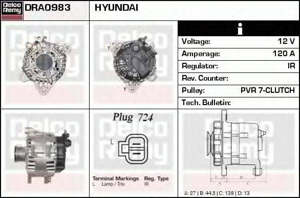 HYUNDAI 37300-3A002 Генератор