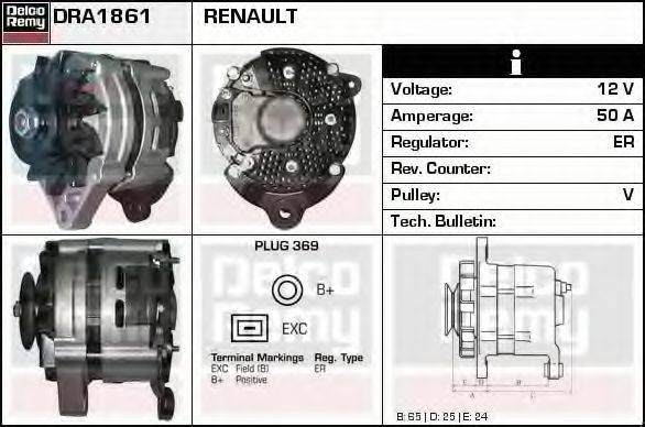 DELCO REMY DRA1861 Генератор