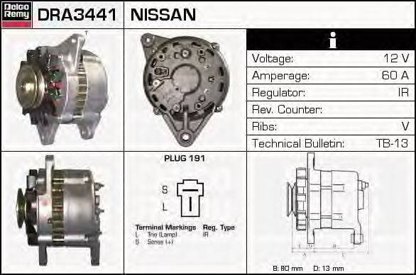 NISSAN 23100-D0200 Генератор