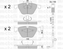 METELLI 2205580K Комплект гальмівних колодок, дискове гальмо