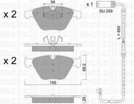 METELLI 2205587K Комплект гальмівних колодок, дискове гальмо