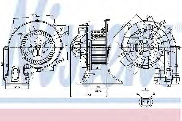 FIAT 1845143 Вентилятор салону