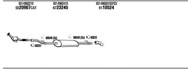 WALKER MBT08747 Система випуску ОГ