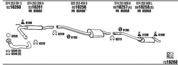 WALKER VW72232 Система випуску ОГ