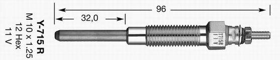 YANMAR 1C1015-66250 Свічка розжарювання