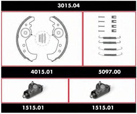 BENDIX 391322B Комплект гальм, барабанний гальмівний механізм