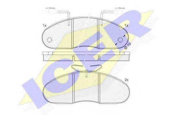 ICER 140561 Комплект гальмівних колодок, дискове гальмо