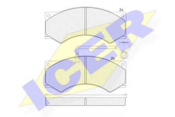 ICER 29028 Комплект гальмівних колодок, дискове гальмо