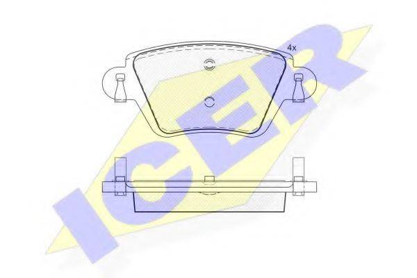 ICER 181682 Комплект гальмівних колодок, дискове гальмо