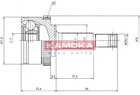 KAMOKA 6783 Шарнірний комплект, приводний вал