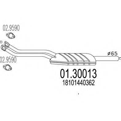 MTS 0130013 Передглушувач вихлопних газів