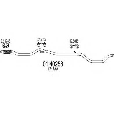 MTS 0140258 Труба вихлопного газу