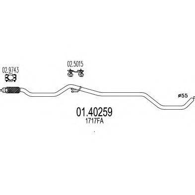 MTS 0140259 Труба вихлопного газу