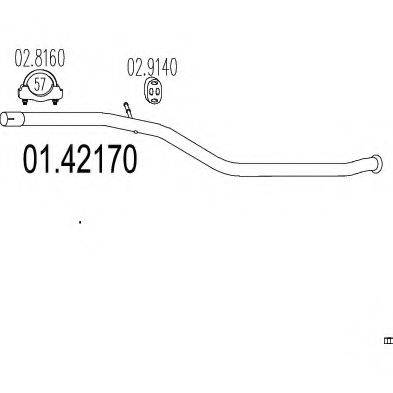MTS 0142170 Труба вихлопного газу
