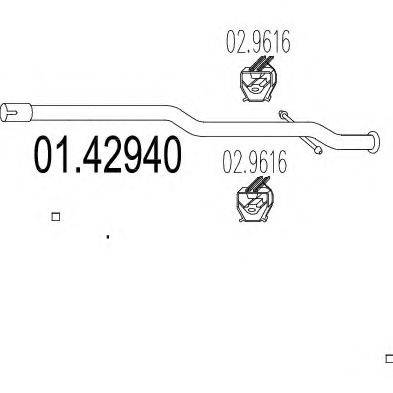 MTS 0142940 Труба вихлопного газу