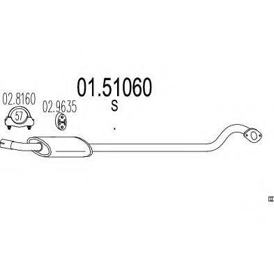 TIMAX 210732 Середній глушник вихлопних газів