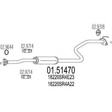 MTS 0151470 Середній глушник вихлопних газів