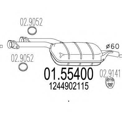 MTS 0155400 Середній глушник вихлопних газів