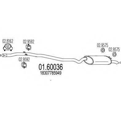 MTS 0160036 Глушник вихлопних газів кінцевий