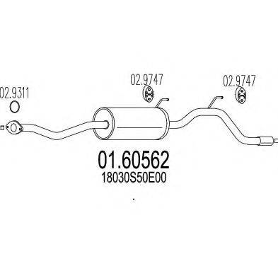 MTS 0160562 Глушник вихлопних газів кінцевий