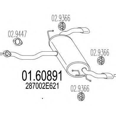 MTS 0160891 Глушник вихлопних газів кінцевий