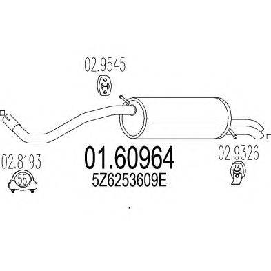 MTS 0160964 Глушник вихлопних газів кінцевий