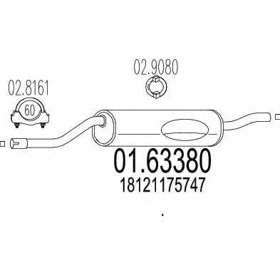MTS 0163380 Глушник вихлопних газів кінцевий
