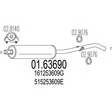 MTS 0163690 Глушник вихлопних газів кінцевий