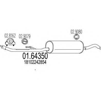 MTS 0164350 Глушник вихлопних газів кінцевий
