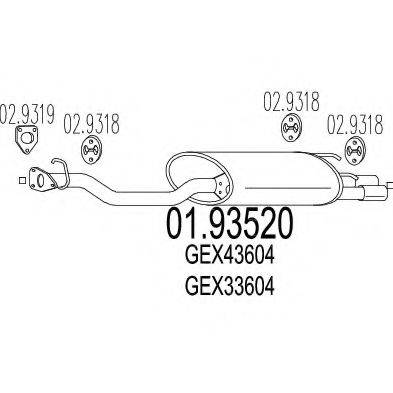 TIMAX 240494 Глушник вихлопних газів кінцевий