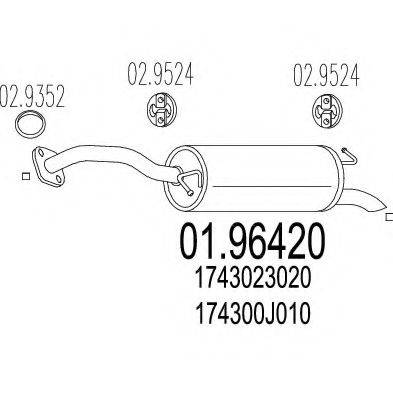 MTS 0196420 Глушник вихлопних газів кінцевий