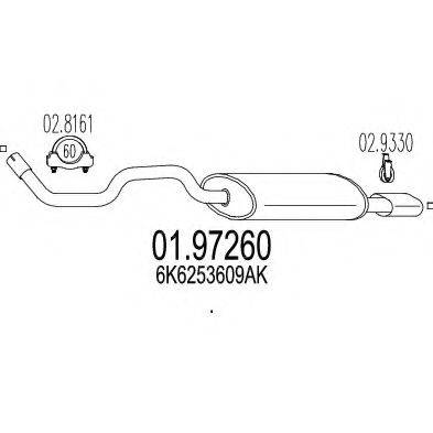 MTS 0197260 Глушник вихлопних газів кінцевий