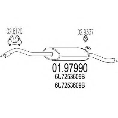 MTS 0197990 Глушник вихлопних газів кінцевий