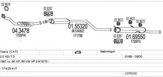 MTS C070318001264 Система випуску ОГ