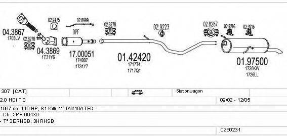 MTS C260231006130 Система випуску ОГ