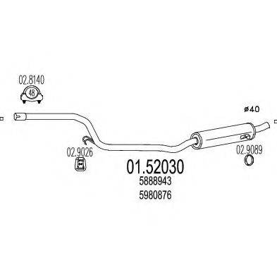 MTS 0152030 Середній глушник вихлопних газів