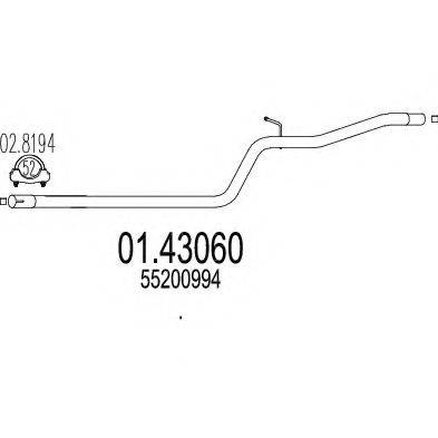 MTS 0143060 Труба вихлопного газу