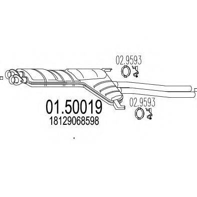 MTS 0150019 Середній глушник вихлопних газів