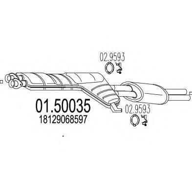 MTS 0150035 Середній глушник вихлопних газів