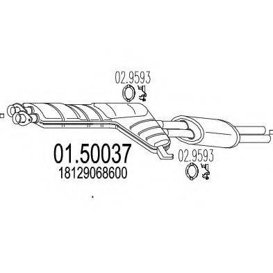 MTS 0150037 Середній глушник вихлопних газів