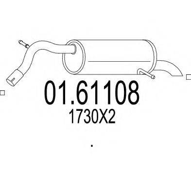 WALKER 23396 Глушник вихлопних газів кінцевий