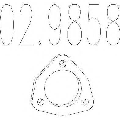 MTS 029858 Прокладка, труба вихлопного газу